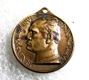 MEDALLA DE BRONCE ITALIA Medalla Mussolini 1925 Préstamo Nacional - Imagen 1 de 5