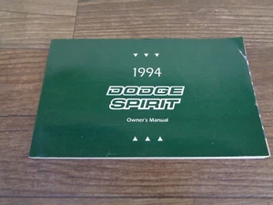OEM 1994 Dodge Spirit Owner's Manual - Picture 1 of 3