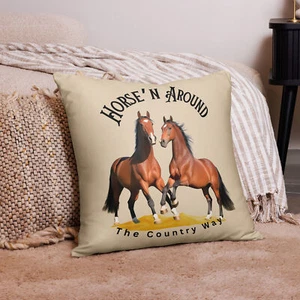 Horse Lovers! Throw Pillow Horse Stallion Accent Any Room 2-Sizes Hidden Zipper - Picture 1 of 17