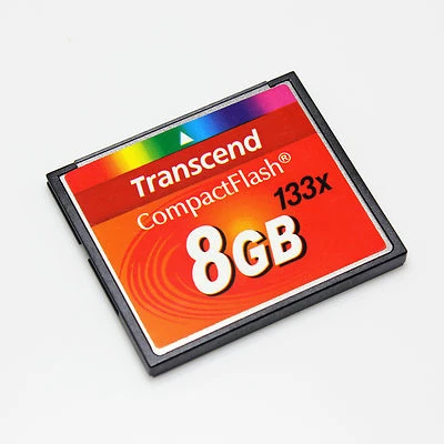 Transcend 8GB CF Card 133X CompactFlash Card 8GB Type I - Image 1 of 3