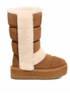 UGG CHESTNUT WILDLEDER KLASSISCH HOHE CHILLAPEAK PLATEAUSTIEFEL, DAMEN US 7, NEU - Bild 1 von 1