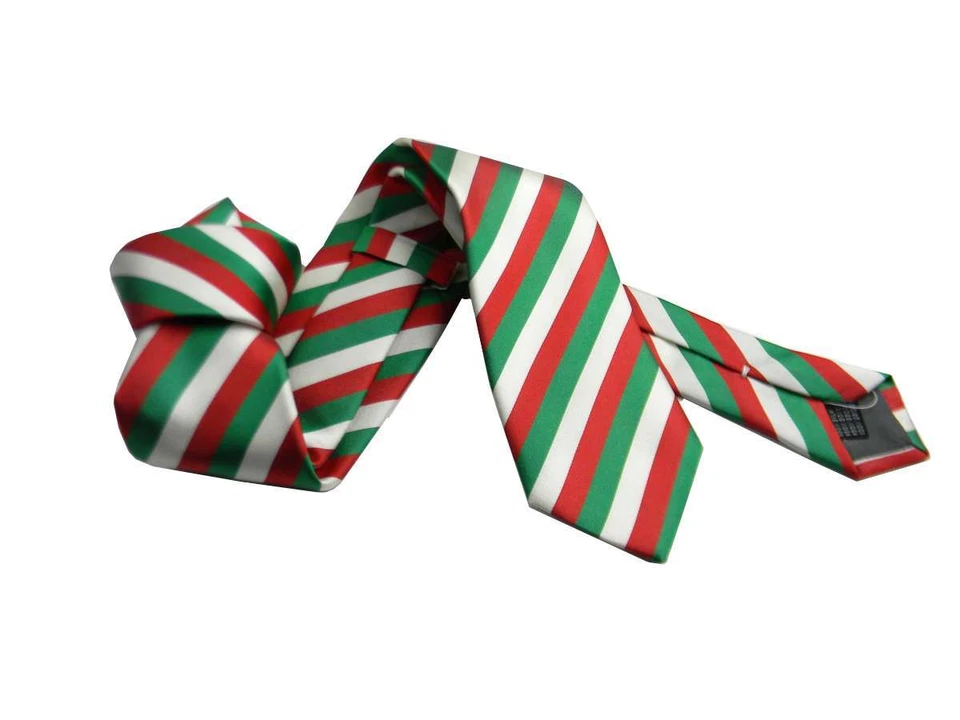 AVANTGARDEACCESSORI Cravatta a righe verde bianca rossa tricolore italia seta made in italy