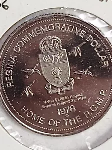 Regina Saskatchewan 1978 $1 rcmP cuartel general dólar ficha sin circular - Imagen 1 de 3