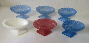 Westmoreland Pedestal Salt Cellars English Hobnail Lot of 6 - Picture 1 of 12