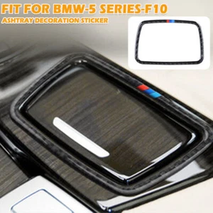 Marco de ajuste del panel de cenicero de fibra de carbono real adecuado para BMW F10 Serie 5 2011-2017 1X - Imagen 1 de 6