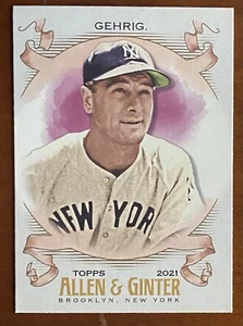 2021 Topps Allen Ginter LOU GEHRIG #119 Yankees HOF - Picture 1 of 2