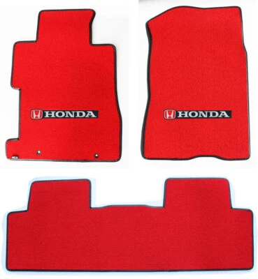 ¡Nuevo! Juego de alfombrillas Honda Civic 2006-2023 logotipo bordado rojo/negro Foto 1 de 4