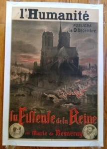 Póster Original Raro Valery Muller L' Humanite 1916 Lino Trasero Castillo De Colección - Imagen 1 de 5