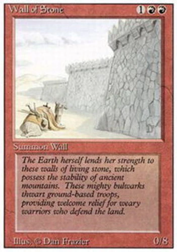 Wall of Stone ~ Lightly Played 3rd Edition Revised MTG Magic UltimateMTG Red Car - Image 1 of 1