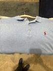 Polo Ralph Lauren Shirt Mens “M” Blue Heathered Golf Short Sleeve Cotton NWOT.