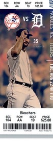 New York Yankees  vs Detroit Tigers 8/24/2017 Ticket - Gary Sanchez 2 HRS / 4R ,