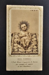 Calendarietto Religioso Gesù Bambino Frati Minori Cappuccini Ancona Anno 1933 - Picture 1 of 3