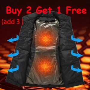 XL Electric Heat Vest Winter Body Warm USB Jacket Men Women Thermal Heating Coat - Picture 1 of 15