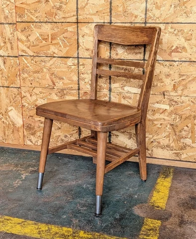 Vintage Hardwood University Walnut Desk Study Chair FITCHBURG STATE COLLEGE Cover