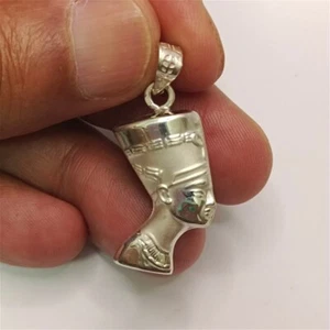 Colgante de plata 925 vintage de faraón reina egipcia Nefertiti antiguo egipcio - Imagen 1 de 7