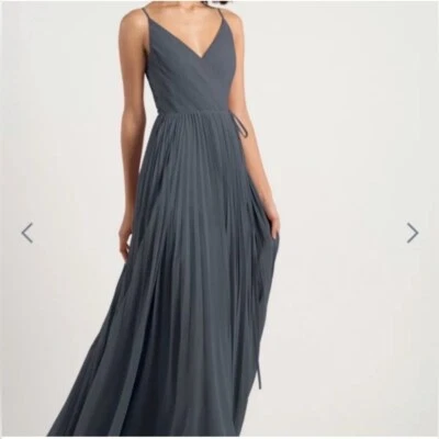 Jenny Yoo Kimi Dress Storm Luxe Chiffon Wrap Sleeveless Size 12 NWT Bridesmaid - Image 1 of 4