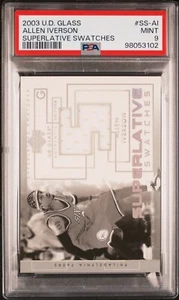 2003 Upper Deck Glass Game-Used Superlatives Swatches #SSAI Allen Iverson PSA 9 - Picture 1 of 2