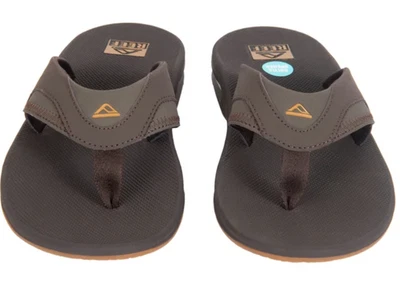 Chinelos masculinos Reef Fanning sandálias abridor de garrafa preto marrom tamanho 8-13 - Imagem 1 de 3