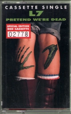 L7 PRETEND WE'RE DEAD CASSETTE 2 track numbered red edition cassette (LASCS34) U - Image 1 of 2