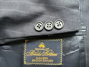 BROOKS BROTHERS MAKERS 2 Pc Suit BROOKSEASE Vintage Blue Striped 46L - Picture 1 of 24