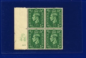 SG485 1941 1/2d verde pálido Q2 Ctrl P44 Cyl.129 sin punto Perf 5 (E/I) MMH c. £100 pesw - Imagen 1 de 3