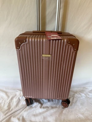 New Puiche Expandable Spinner 20" Rose Gold Suitcase Carry On Luggage Hardcase - Image 1 of 4