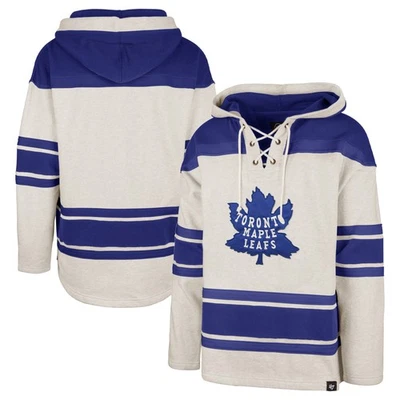 Men's '47 Oatmeal Toronto Maple Leafs Rockaway Lace-Up Pullover Hoodie - Image 1 of 3