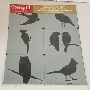 New Stencil 1 Costomize Your Life Typewriter Stencil Fancy Birds - Picture 1 of 5