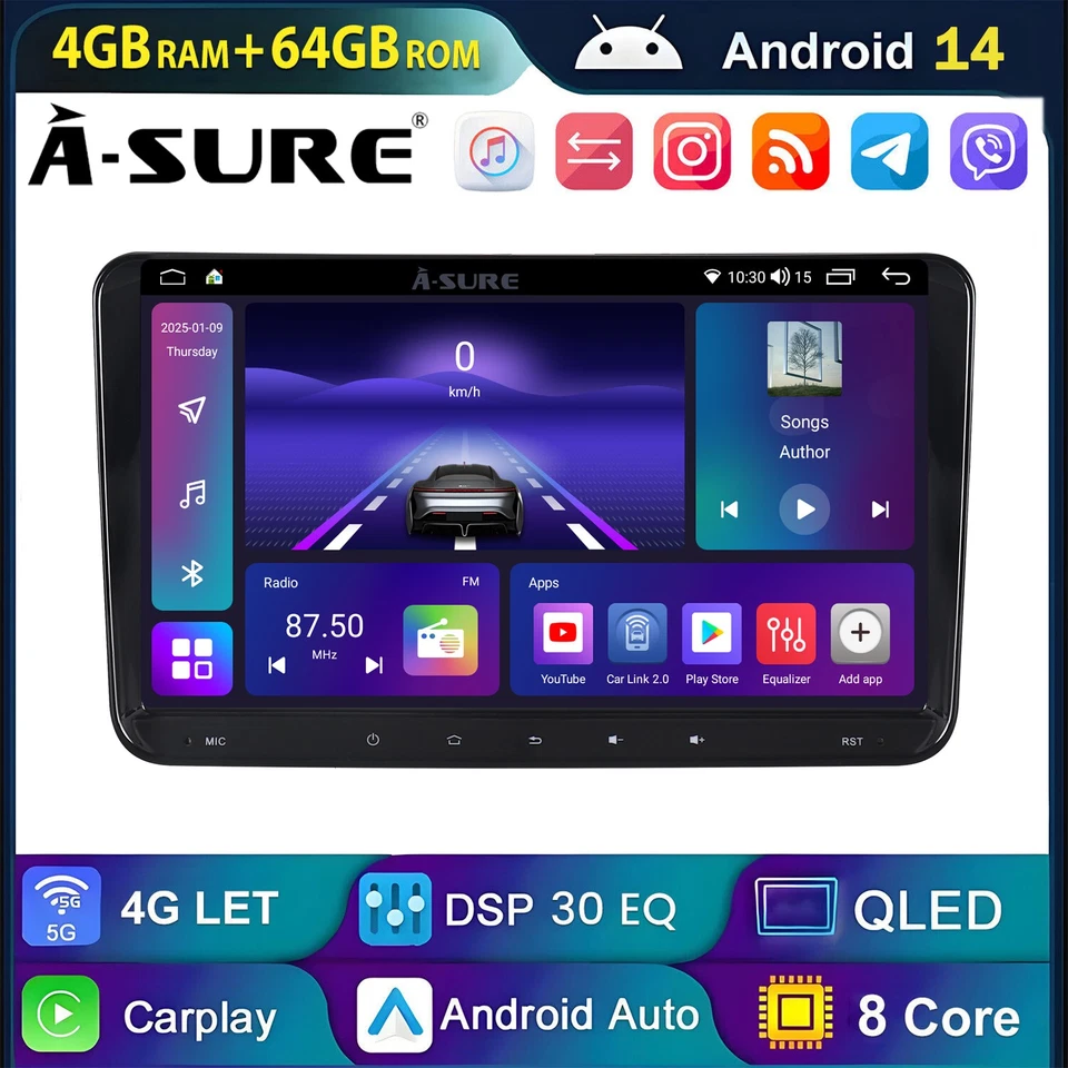 Android 8.1/8.0 Autoradio Navi GPS DVD für VW Golf 5 6 PASSAT Tiguan T5 EOS DAB