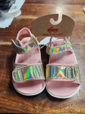 See Kai Run Basics Girls Sandals, Pink Gold Shine, SZ 4, 5, 10, NWT, SHIPS FREE - Image 1 of 4