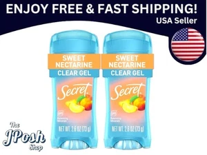 Secret Fresh Clear Gel Antiperspirant Deodorant, Sweet Nectarine. 2.6 oz. 2 PACK - Picture 1 of 10