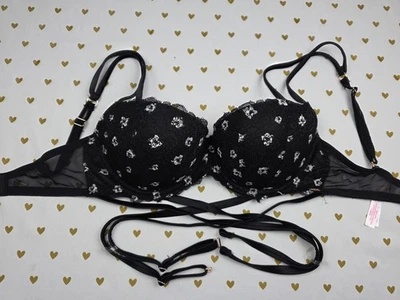 Victorias Secret PINK Strappy Caged Bra DATE PUSH UP 32DD - Image 1 of 4