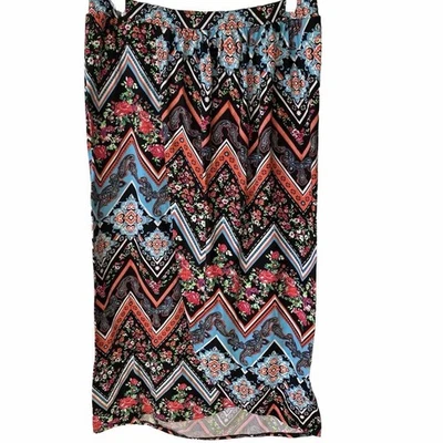 NUEVO CON ETIQUETAS Bobbie Brooks Falda Midi Envolvente Floral Playa Verano Mujeres L Elastizada Informal Foto 1 de 4