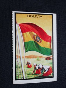 1963 Topps Flags Midgee Card # 8 Bolivia (EX)