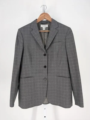 Brooks Brothers Vtg Pre Black Fleece Windowpane Gray Blazer Italy 36" Wool Tech - Изображение 1 из 4
