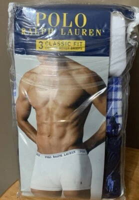 Polo Ralph Lauren 3 Pk Calce Clásico Hombre Calzoncillos Talla XL Negro Blanco A Cuadros Foto 1 de 2