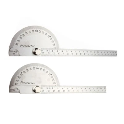 专业不锈钢量角器 90X150 90X200 带透明比例适用于 — 第 1/4 张图片