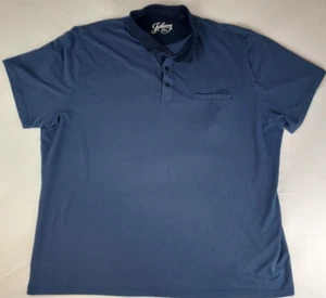 Johnny Bigg Mens Polo Shirt 6XL Navy Blue Short Sleeve Chest Pocket Stretch Casu - Picture 1 of 12
