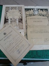 Ww2 Caprarola Viterbo 130°regt. fanteria monte s.michele diplomi decorazioni