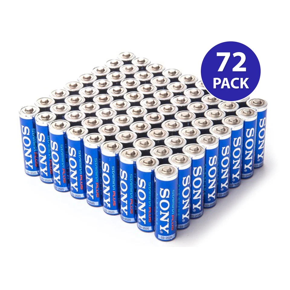 Sony Stamina Plus Alkaline AA Batteries (72-Pack) Long Lasting Premium Quality — 第 1/1 张图片
