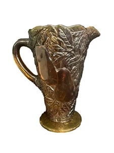 Vintage Tiara Sweet Pear Pattern Glass Pitcher Burnt Honey - Picture 1 of 6