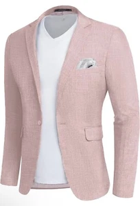 MAGE MALE Pink Men's Slim Fit Blazer Jackets Suit for Dinner Wedding Size 2XL - Picture 1 of 6