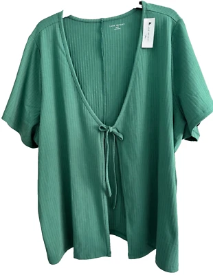 Cárdigan Lane Bryant para mujer Plus 26/28 verde manga corta corbata oficina grapa Foto 1 de 4
