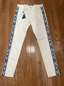 Ralph Lauren Jeans VTG 90s White Blue New  Black Label W30L29 Southwest - Picture 1 of 14