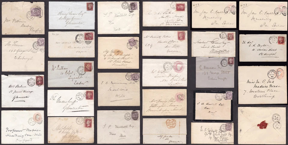 GB QV RAILWAY STATION POSTMARKS on COVER 1d Reds etc PRICED as SINGLES or PAIRS - Image 1 of 1