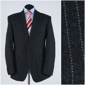 Mens Striped Soft Blazer 42R UK Size ROY ROBSON Dark Grey Wool Sport Coat Jacket - Picture 1 of 13