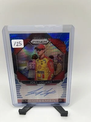 2020 Panini Prizm Joey Logano Endorsements Auto #23/25 E-JL Blue & Red NASCAR - Image 1 of 2