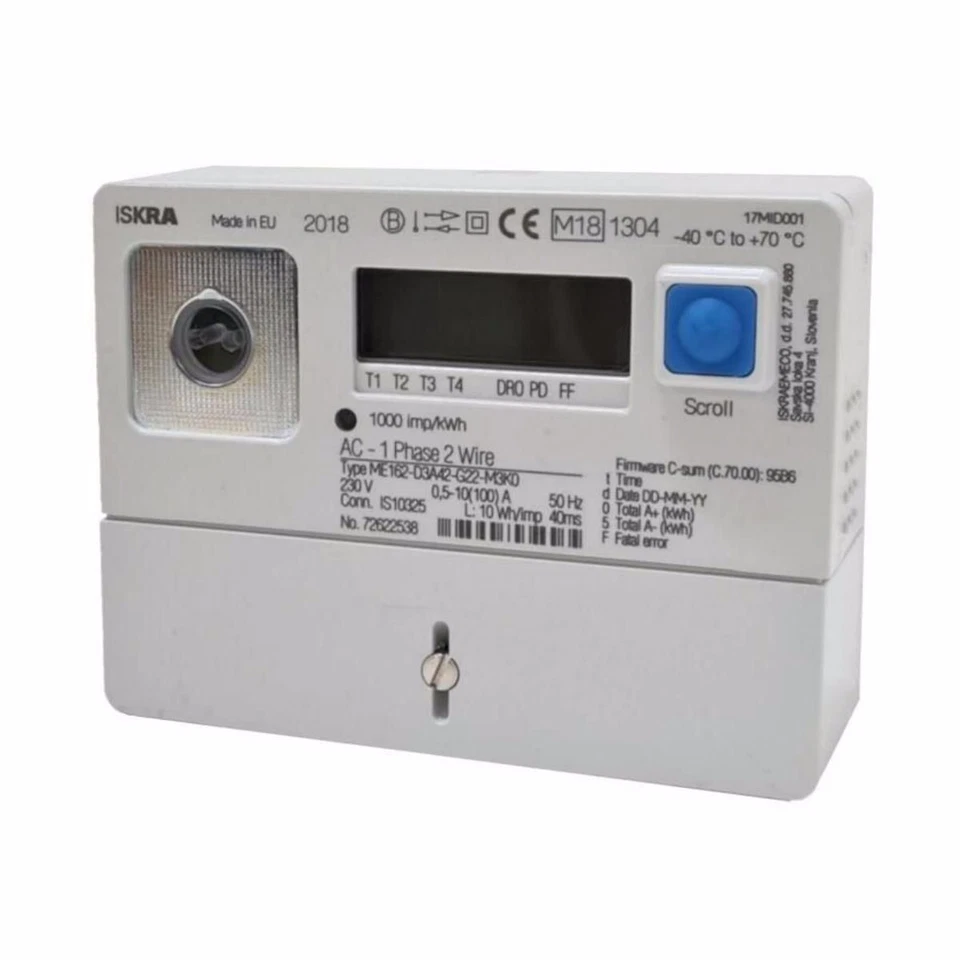 RDL ME162 100A Single Phase Electronic Meter w/ LCD Display (MID, Import/Export - Image 1 of 1