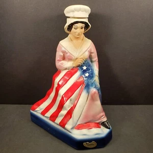 1975 EZRA BROOKS Heritage China Betsy Ross Liquor Bottle Decanter Empty! *READ* - Picture 1 of 12