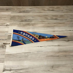 Vintage KANSAS Souvenir Pennant Flag - Picture 1 of 2